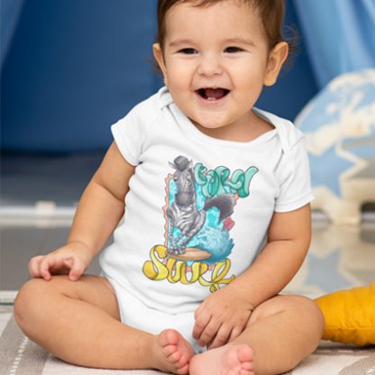 Camiseta y Body de niñ@s  Orangután Surf “Cebra”